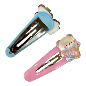HAIRSTORY Heart/Flower Charm Snap Clip (#21-HF)