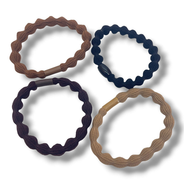 HAIRSTORY 6047 Wave Elastic Hair Tie with Tube Accent