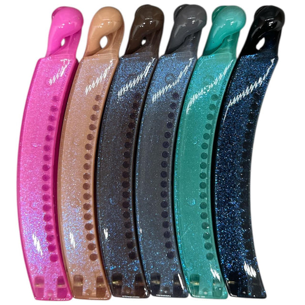 HAIRSTORY B121 Shimmer Plain Banana Clamp Clip