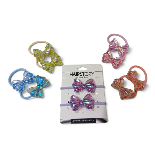 HAIRSTORY Bow Glittered Charm Hair Tie