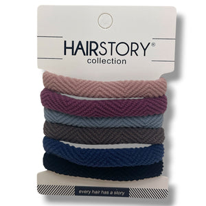 HAIRSTORY 2431 Ribbed Zigzag Hair Tie Random Color