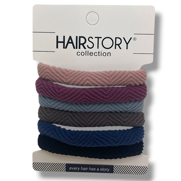 HAIRSTORY 2431 Ribbed Zigzag Hair Tie Random Color