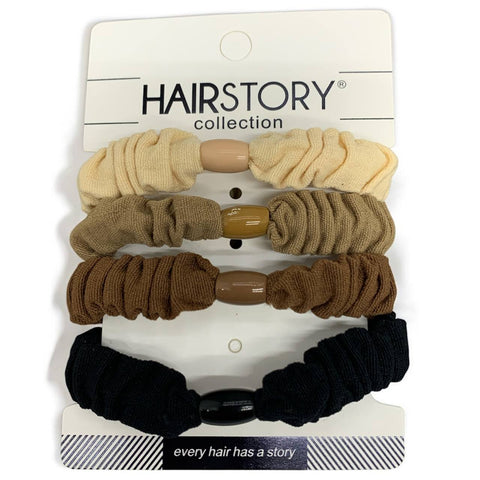 HAIRSTORY Thick Crumpled Elastic Hair Tie Ponytail (2417)