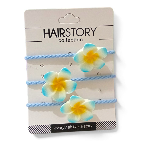HAIRSTORY Plumeria Flower Charm Hair Ties