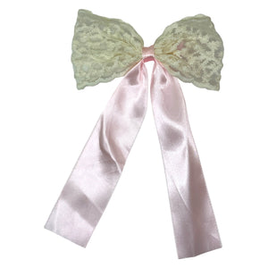 HAIRSTORY Lace Satin Long Bow Hairclip