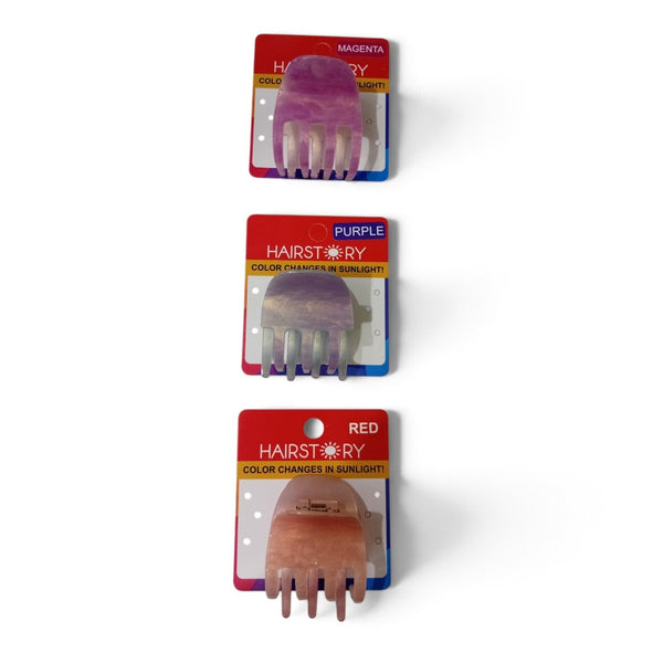 HAIRSTORY CCAH-011 Sun UV Color Changing Acrylic Claw Clamp