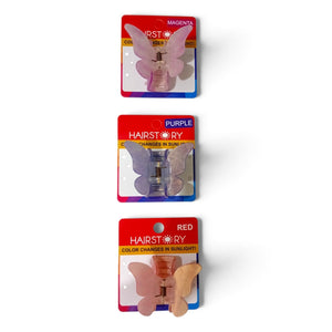 HAIRSTORY CCAH-0012 Sun UV Color Changing Acrylic Butterfly Clamp