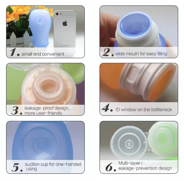 HAIRSTORY 6019 Silicone Bottle W/ Facial Brush  1pcs Random Color