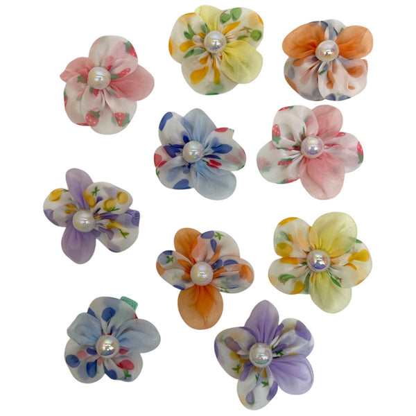 HAIRSTORY Mini Flower Pearl Charm Pin Curl