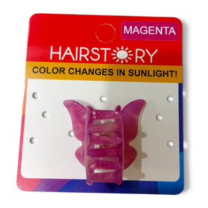 HAIRSTORY CCAH-0013 Sun UV Color Changing Acrylic Butterfly Clamp