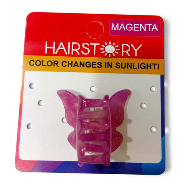 HAIRSTORY CCAH-0013 Sun UV Color Changing Acrylic Butterfly Clamp