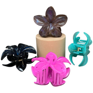 HAIRSTORY D824 Shimmer Double Sided Flower Orchid Hair Clamp