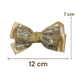 HAIRSTORY BHO00129 Shimmer Satin Bow Hair Clip