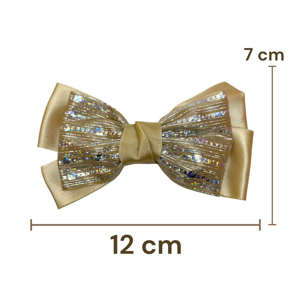 HAIRSTORY BHO00129 Shimmer Satin Bow Hair Clip