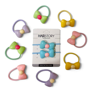 HAIRSTORY Pastel Hair Tie W/ Ribbon Charm