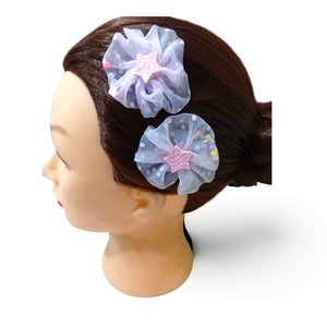 HAIRSTORY Sweet Pastel Flower W/Star and Beads Hair Clip