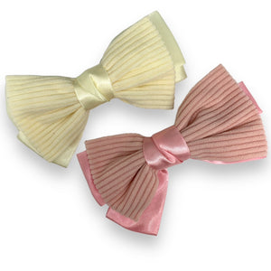 HAIRSTORY Double Bow Velvet Pin Curl Clips-#7A