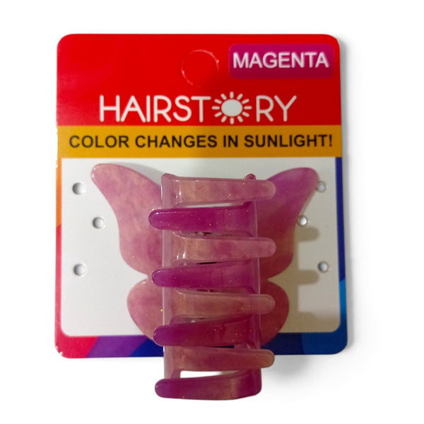 HAIRSTORY CCAH-0012 Sun UV Color Changing Acrylic Butterfly Clamp
