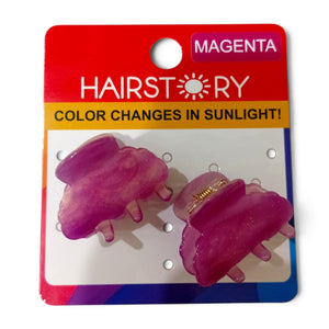 HAIRSTORY CCAH-007 Sun UV Color Changing Acrylic Arc Hair Clamp 3.5cm