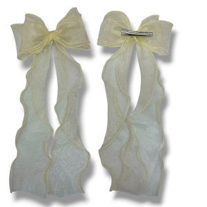 HAIRSTORY #210-3 Ribbon Long Bow Mesh/Lining