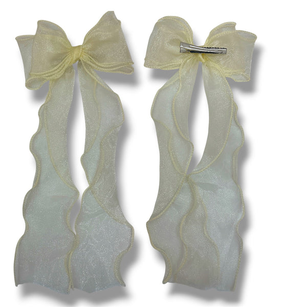 HAIRSTORY #210-3 Ribbon Long Bow Mesh/Lining