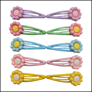 HAIRSTORY Daisy Flower Charm Snap Clip (#13-D)