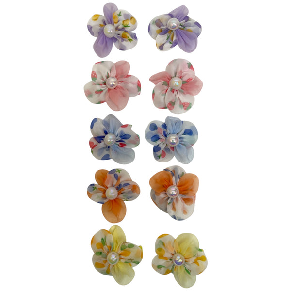 HAIRSTORY Mini Flower Pearl Charm Pin Curl