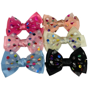 HAIRSTORY Double Bow Polka Pin Curl Clips-#7A