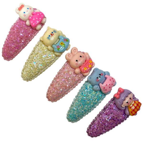 HAIRSTORY Cute Bear/Bunny Sequin Hair Clip (#25-CBBS)