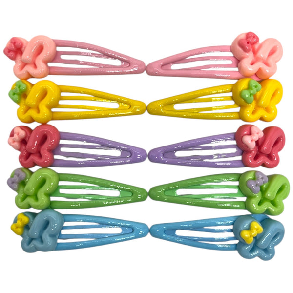 HAIRSTORY Butterfly Colorful Bean Snap clip (#13-B)