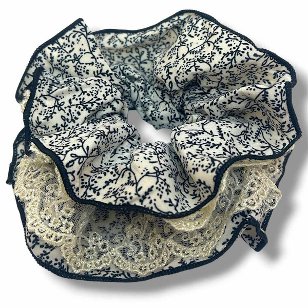 HAIRSTORY 6035 Large Scrunchies W/Lace