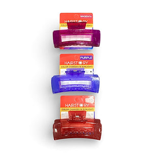 HAIRSTORY Sun UV Color Changing Rectangular Classic Hair Clip Clamp