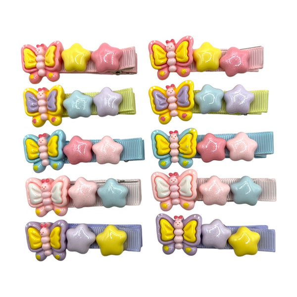 HIRSTORY Butterfly Star Charm Pin Curl  (001-BS)