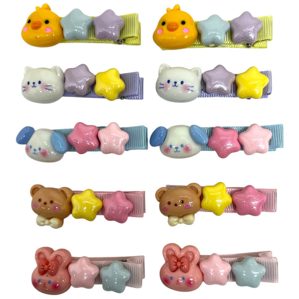 HIRSTORY Bunny Star Charm Pin Curl (001-BNS)