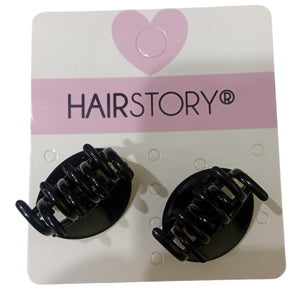 HAIRSTORY D349 Plain Black Tiny Hair Clamp Clips