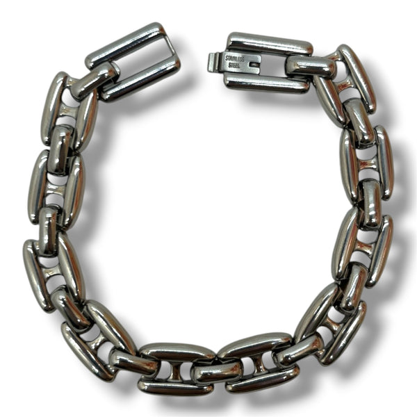 HAIRSTORY Men’s Silver Stainless Chain Bracelet