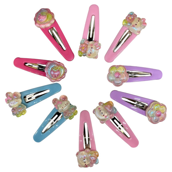 HAIRSTORY Heart/Flower Charm Snap Clip (#21-HF)
