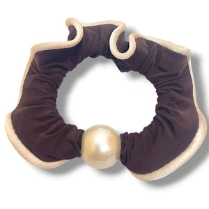 HAIRSTORY #6051 Scrunchies With Pearl Charm
