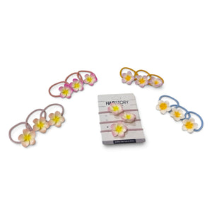 HAIRSTORY Plumeria Flower Charm Hair Ties