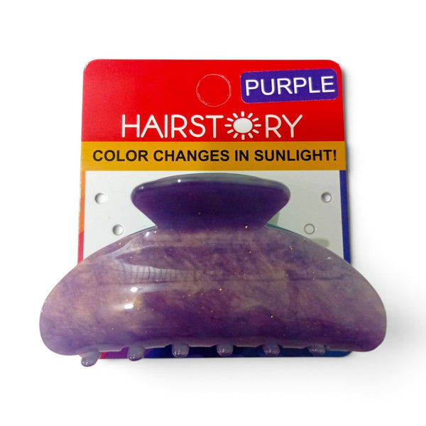 HAIRSTORY CCAH-004 Sun UV Color Changing Acrylic Arc Hair Clamp 8cm