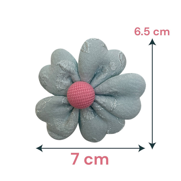 HAIRSTORY BHO00141 Daisy Bllom HairClip Satin Textured W/ Button