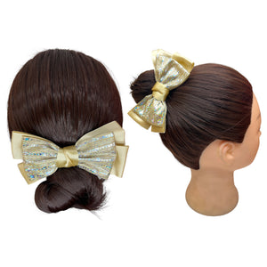 HAIRSTORY BHO00129 Shimmer Satin Bow Hair Clip