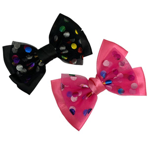 HAIRSTORY Double Bow Polka Pin Curl Clips-#7A