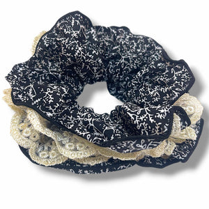 HAIRSTORY 6035 Large Scrunchies W/Lace