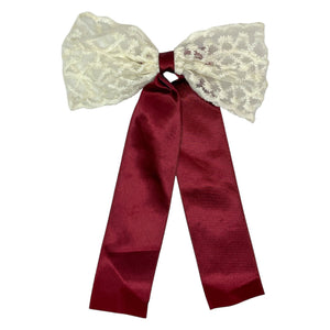 HAIRSTORY Lace Satin Long Bow Hairclip