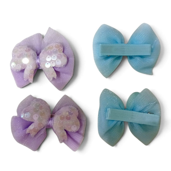 HAIRSTORY 001-BS Cute Pastel Bow Sequin Hair Clip