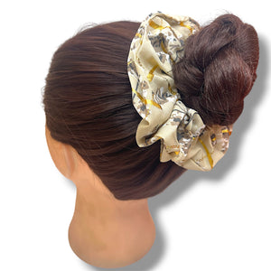 HAIRSTORY 6037 Vintage Scrunchies W/Gold Lining