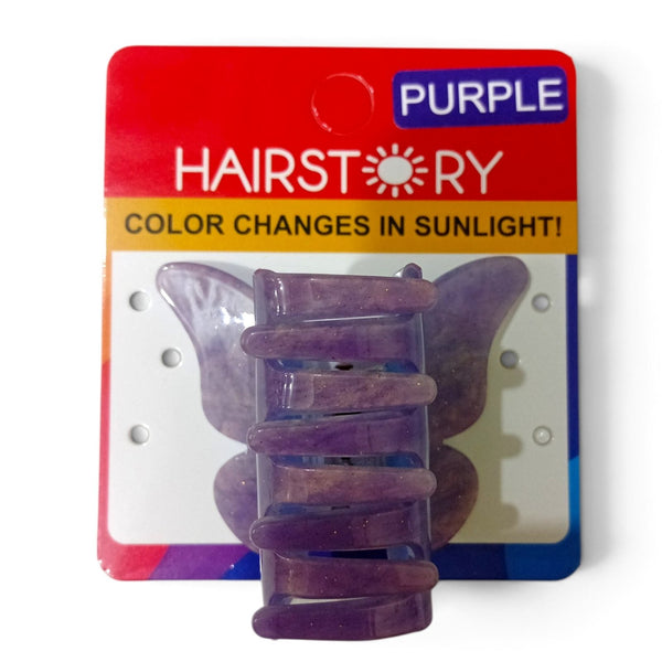 HAIRSTORY CCAH-0012 Sun UV Color Changing Acrylic Butterfly Clamp