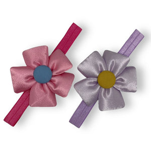 HAIRSTORY Flower Satin Baby Toddler Turban Headband - #1A