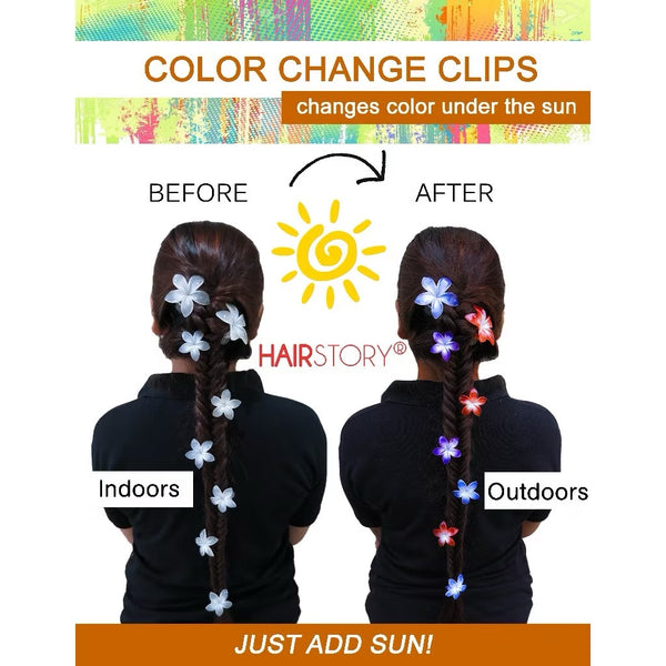 HAIRSTORY Sun UV Color Changing Acrylic Square Hollow Out Clamp 8CM